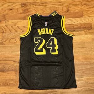 Kobe Bryant LA Lakers #24 Mamba edition Kids Black and Yellow Basketball Jersey